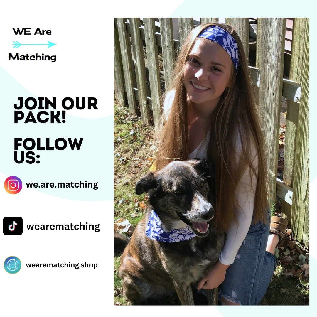Handmade Dog Bandana & Matching Hair Scrunchie Set – Gift for Dog Moms