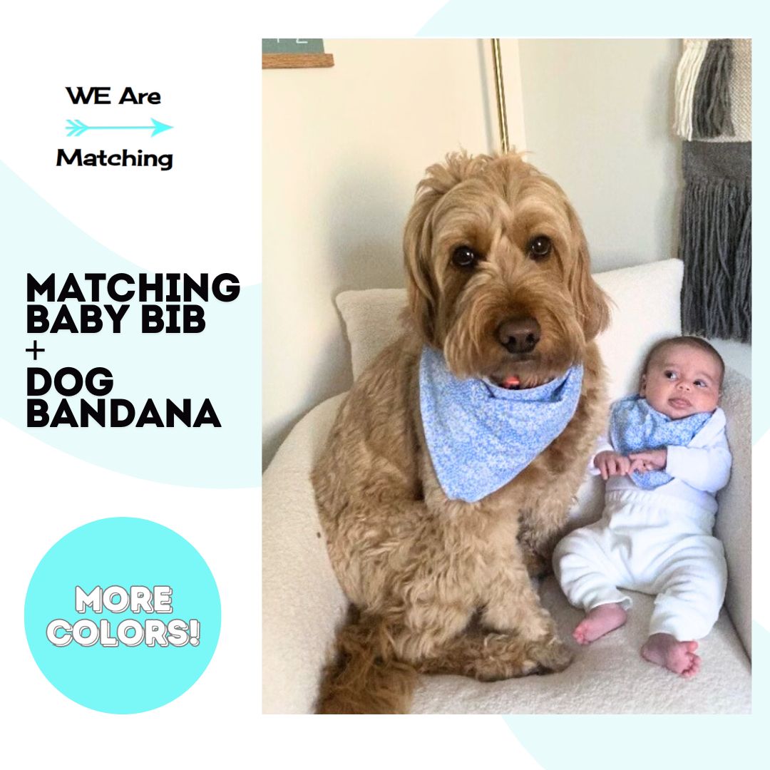 Handmade Matching Baby Bib and Dog Bandana Set – Perfect Baby Shower Gift