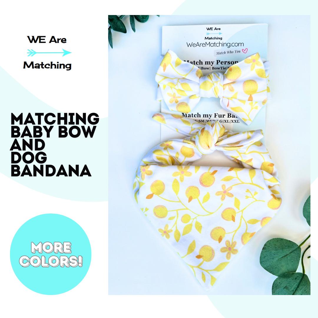 Matching Baby Bow & Dog Bandana Set – Handmade Gift for New Moms & Fur Babies