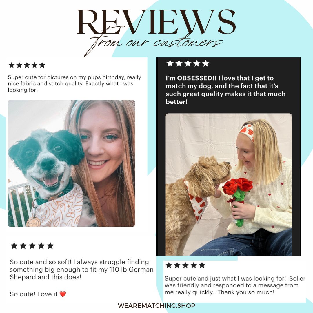 Handmade Dog Bandana & Matching Hair Scrunchie Set – Gift for Dog Moms