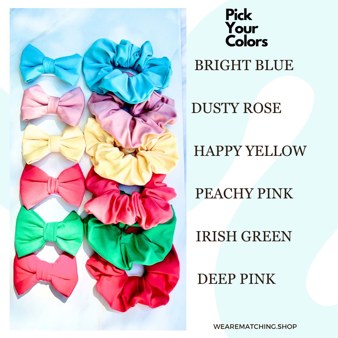 Matching Daughter & Mom Bow + Scrunchie Set – Handmade and Gift-Ready